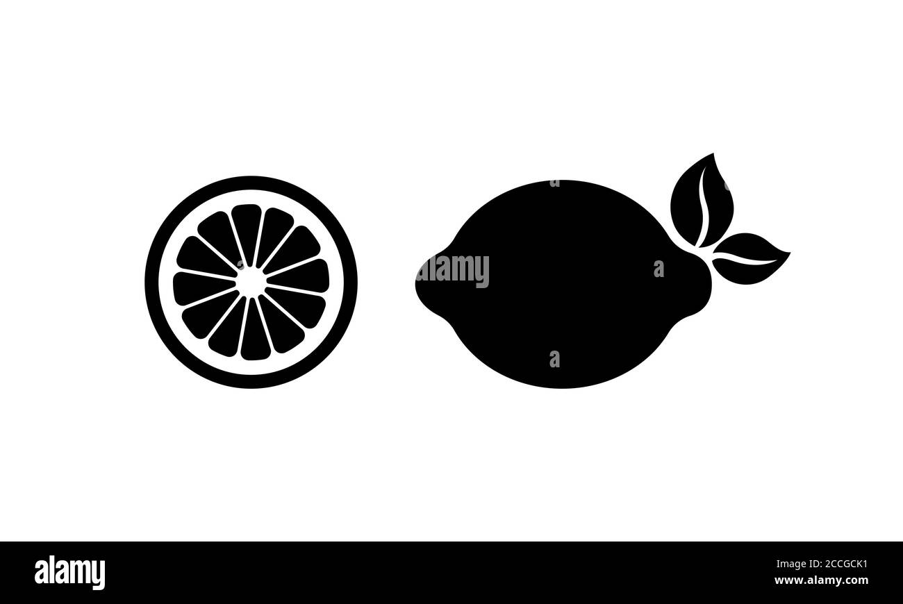 Lemon, lime icon. Fruit element. Citrus. Vector on isolated white