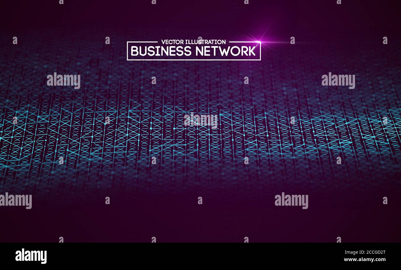 Business network technology. Internet growth and technology network. Abstact connection polygonal elements. Stock Vector