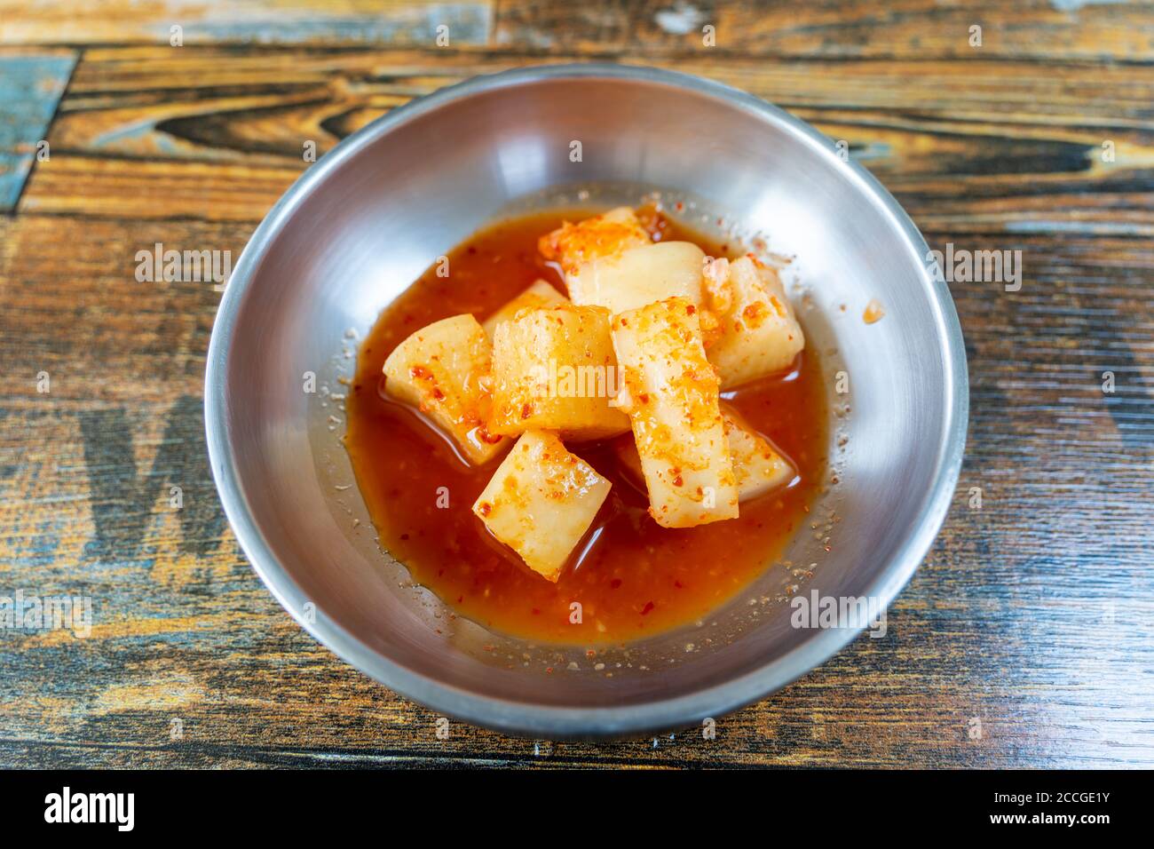 Korean traditional side dish, kkakdugi (sliced radish kimchi Stock Photo Alamy