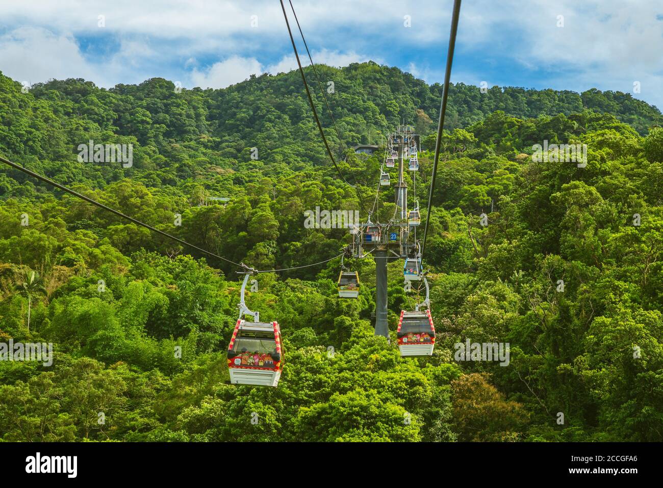 August 18, 2020: Maokong Gondola, a gondola lift transportation system in Taipei, Taiwan. It was opened on 4 July 2007 and operates between Taipei Zoo Stock Photo