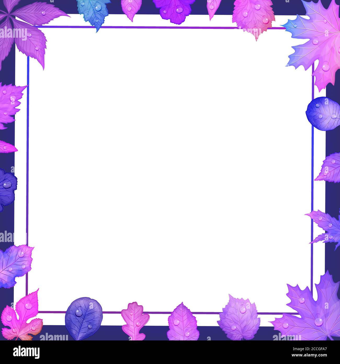 Autumn leaves frame. Vector illustration Stock Vector