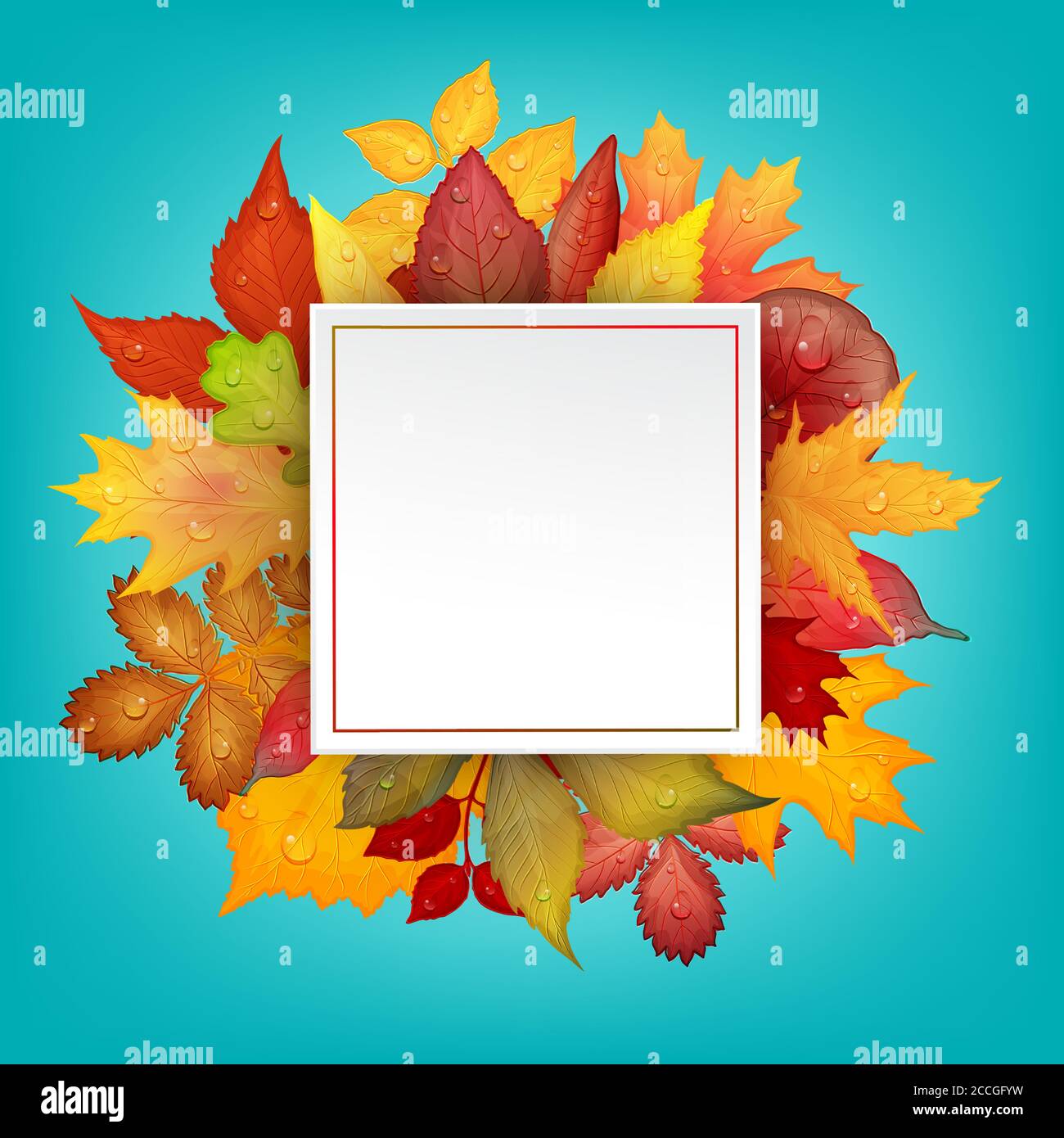 Colorful autumn leaves frame. Vector illustration Stock Vector Image ...