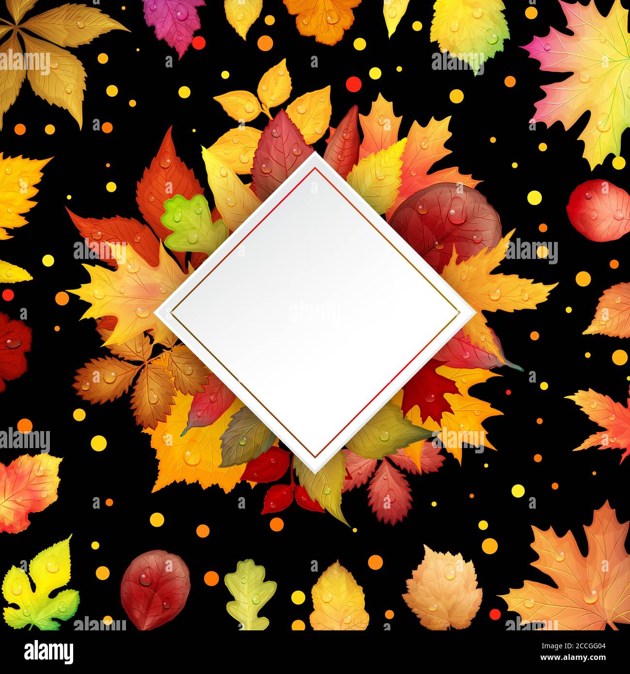 Colorful autumn leaves frame. Vector illustration Stock Vector Image ...