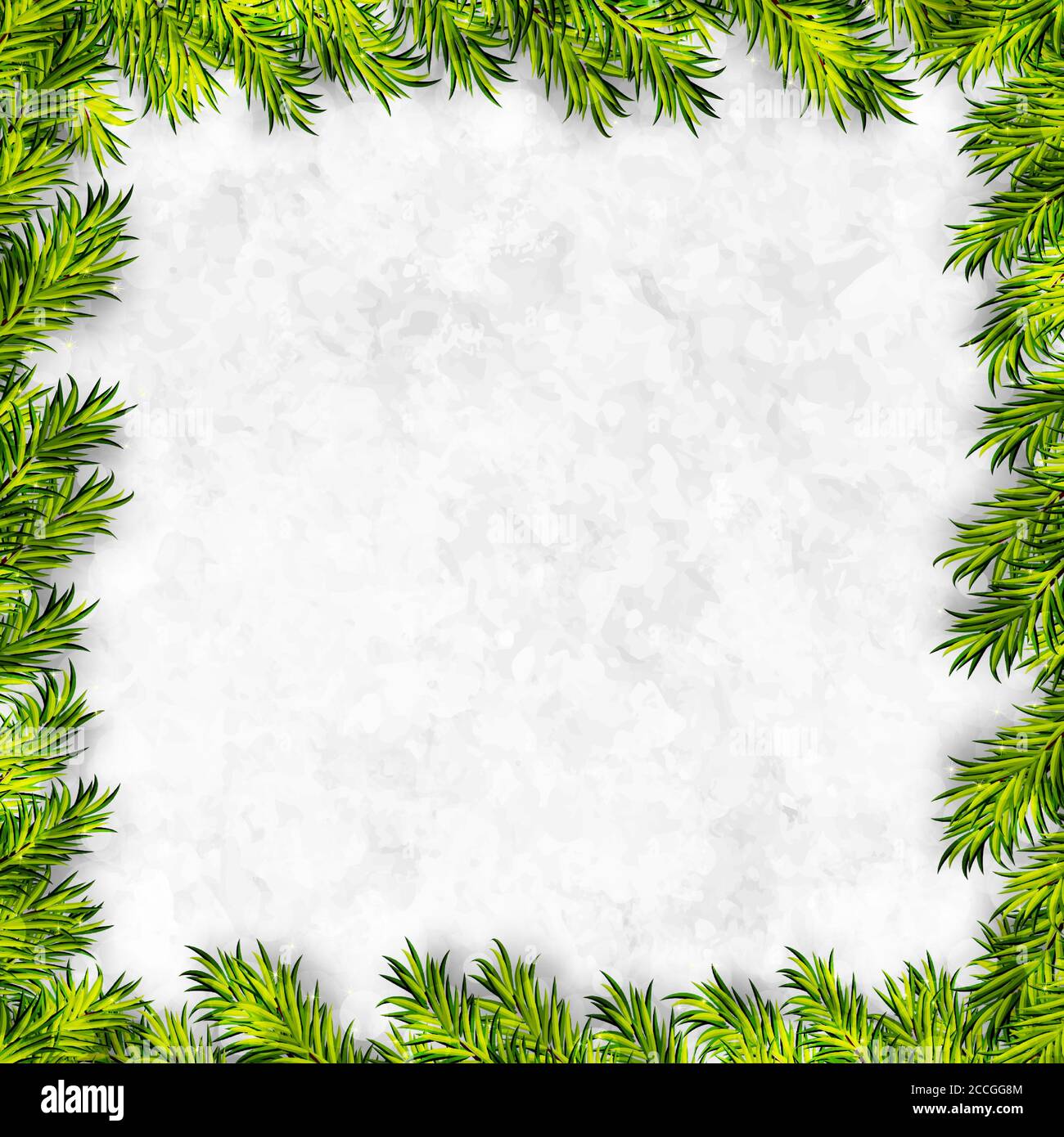 Christmas tree branches frame vector background Stock Vector