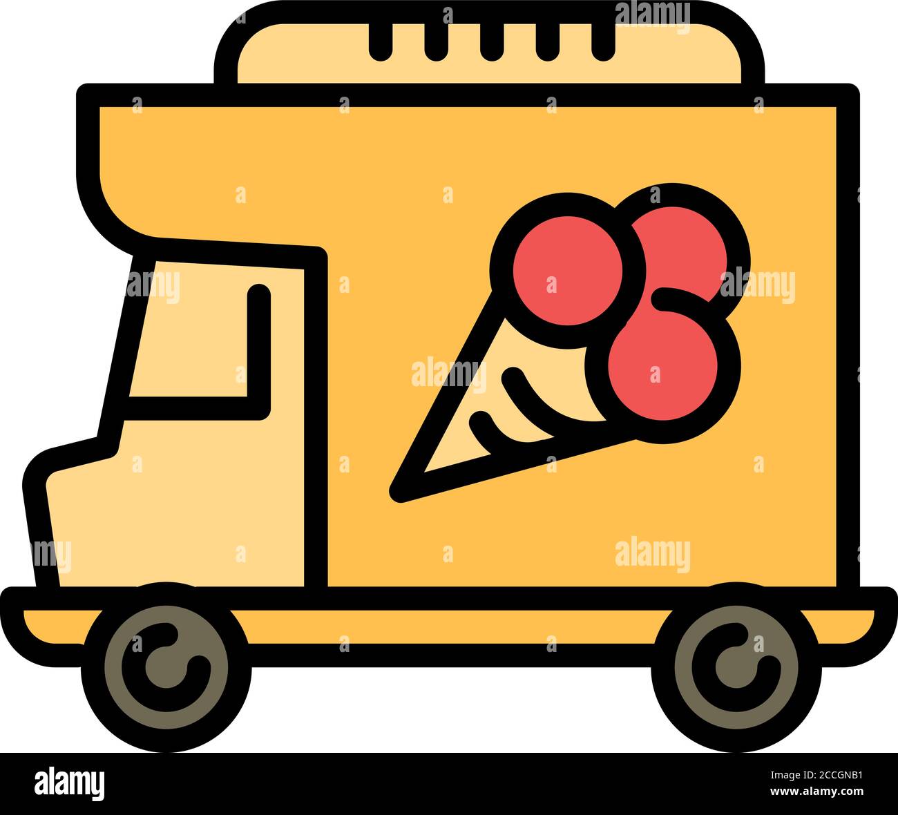 Ice cream cart. Cartoon street food icon Stock Vector Image & Art - Alamy