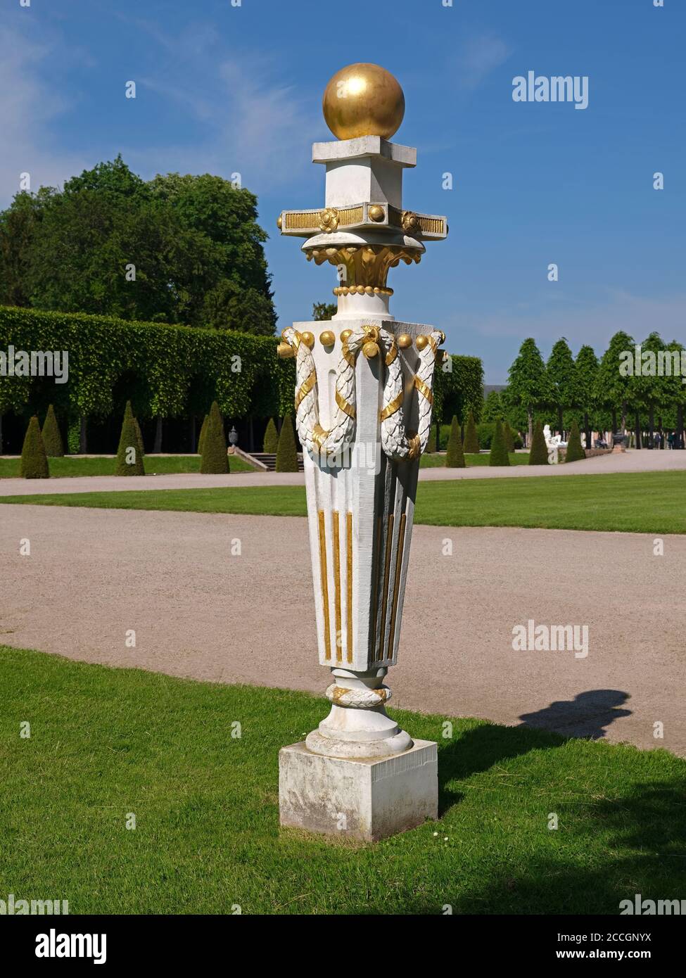 Palace garden, palace park, sculpture, Schwetzingen, Baden-Württemberg, Germany Stock Photo