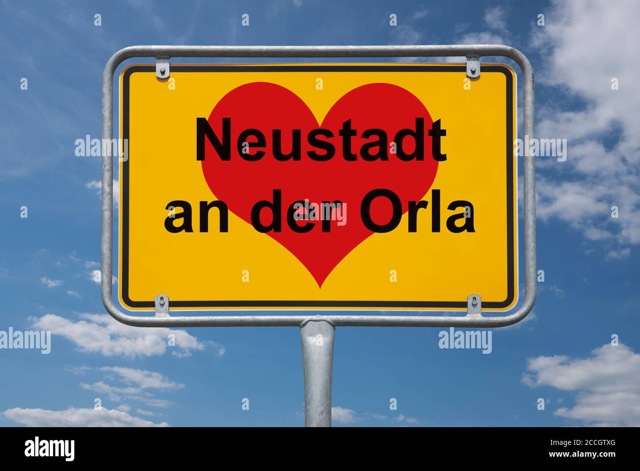 Ortstafel Neustadt an der Orla, Thüringen, Deutschland Place name