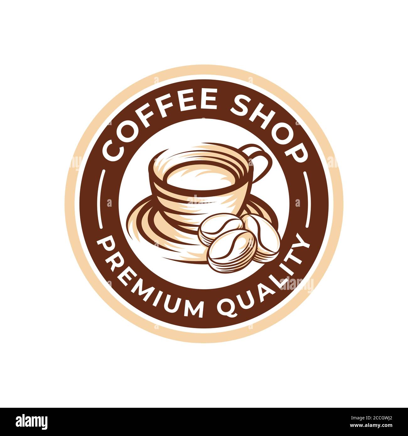 Coffee Logo design vector illustration. Retro Vintage Coffee Logo vector design concept for cafe and restaurant emblem. Coffee Shop vector design for Stock Vector