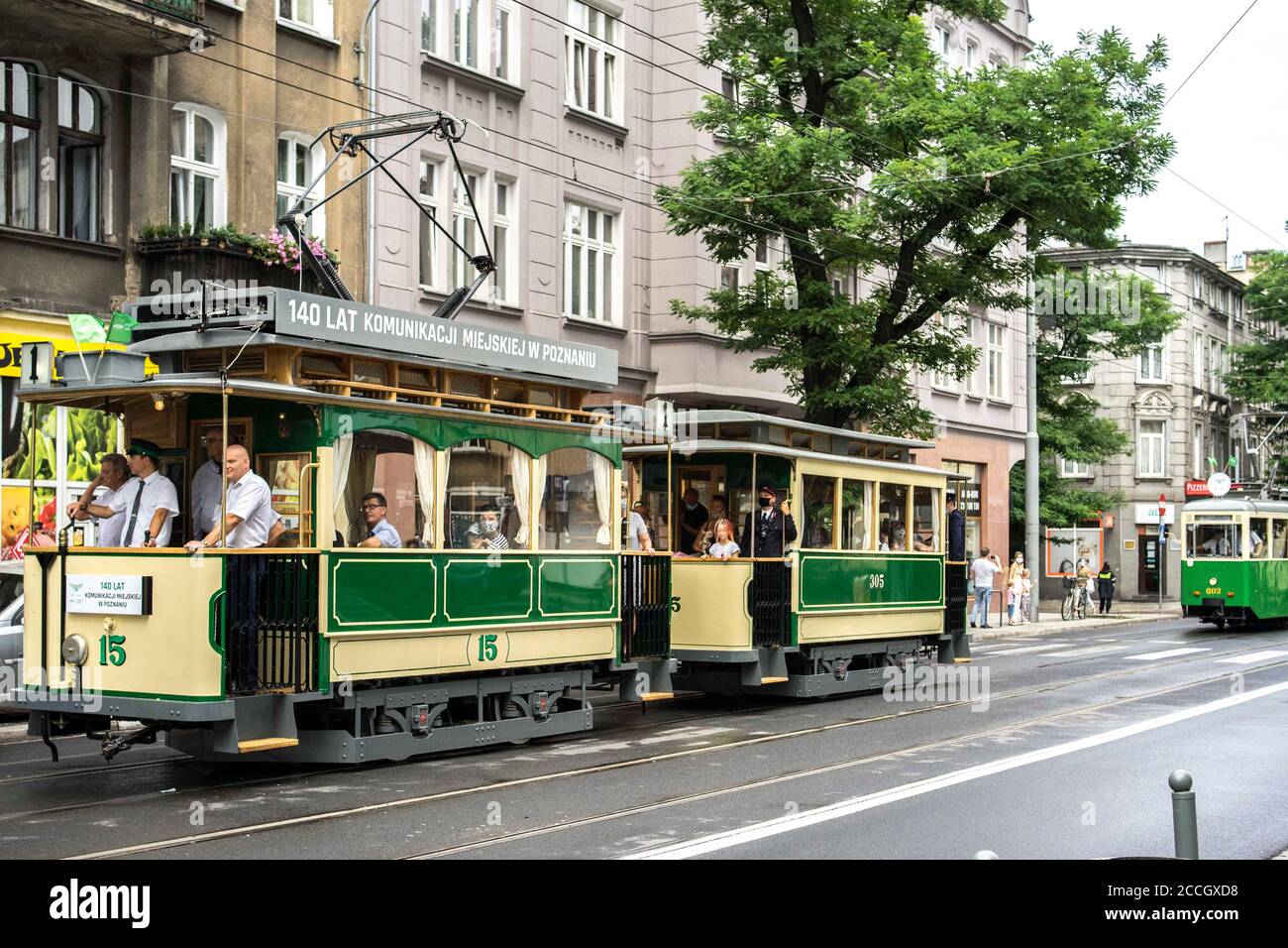 Poznan, Wielkopolska, Poland. 22nd Aug, 2020. The parade of vehicles like buses and trams - 140 years of the public transport in Poznan, Poland. Dozens of vehicles took part in it, ranging from historical to the most modern. Credit: Dawid Tatarkiewicz/ZUMA Wire/Alamy Live News Stock Photo