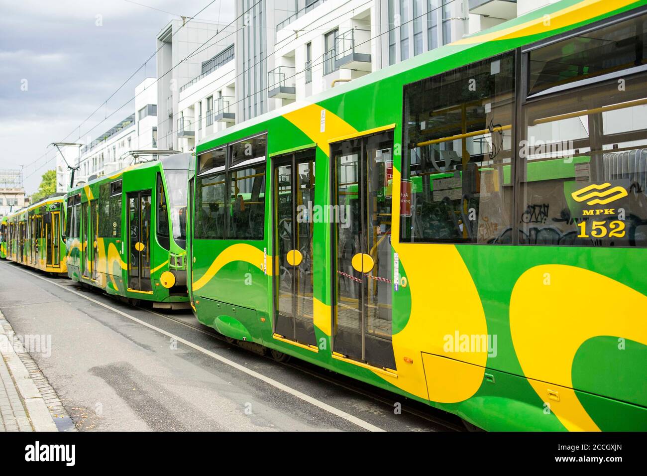 Poznan, Wielkopolska, Poland. 22nd Aug, 2020. The parade of vehicles like  buses and trams - 140 years of the public transport in Poznan, Poland.  Dozens of vehicles took part in it, ranging
