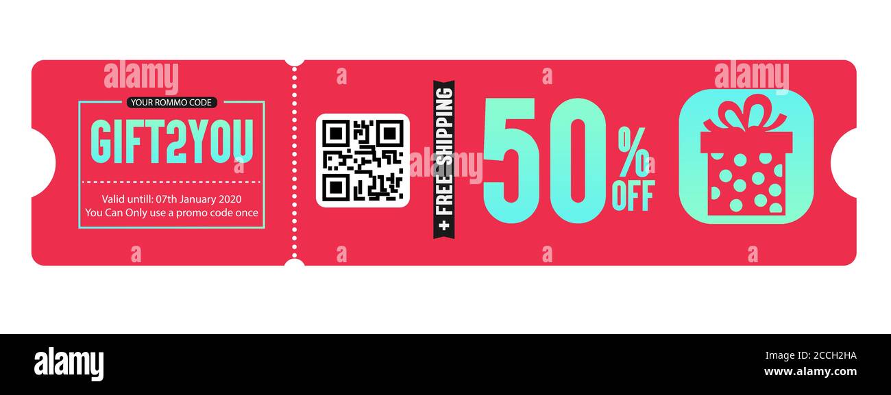 Discount coupon 50 percent off gift voucher Vector Image