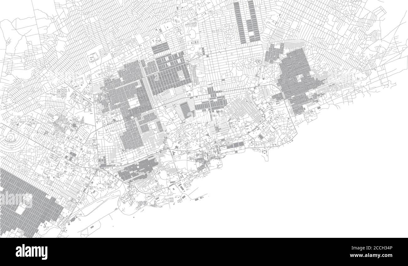 Map of Mogadishu, satellite view, city, Somalia. Street and building of the capital Stock Vector