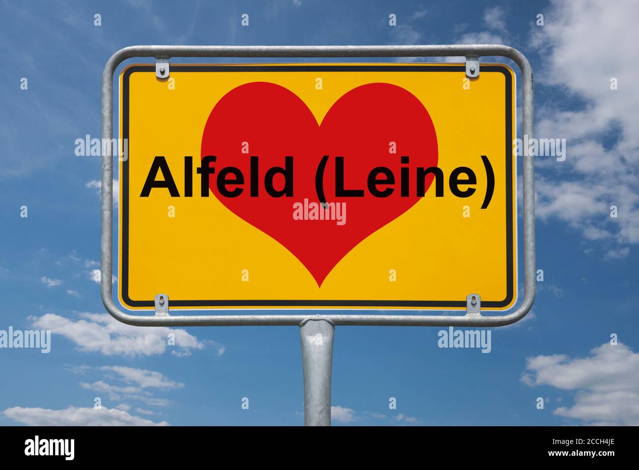 Ortstafel Alfeld (Leine), Niedersachsen, Deutschland | Place name sign Alfeld (Leine), Lower Saxony, Germany, Europe Stock Photo