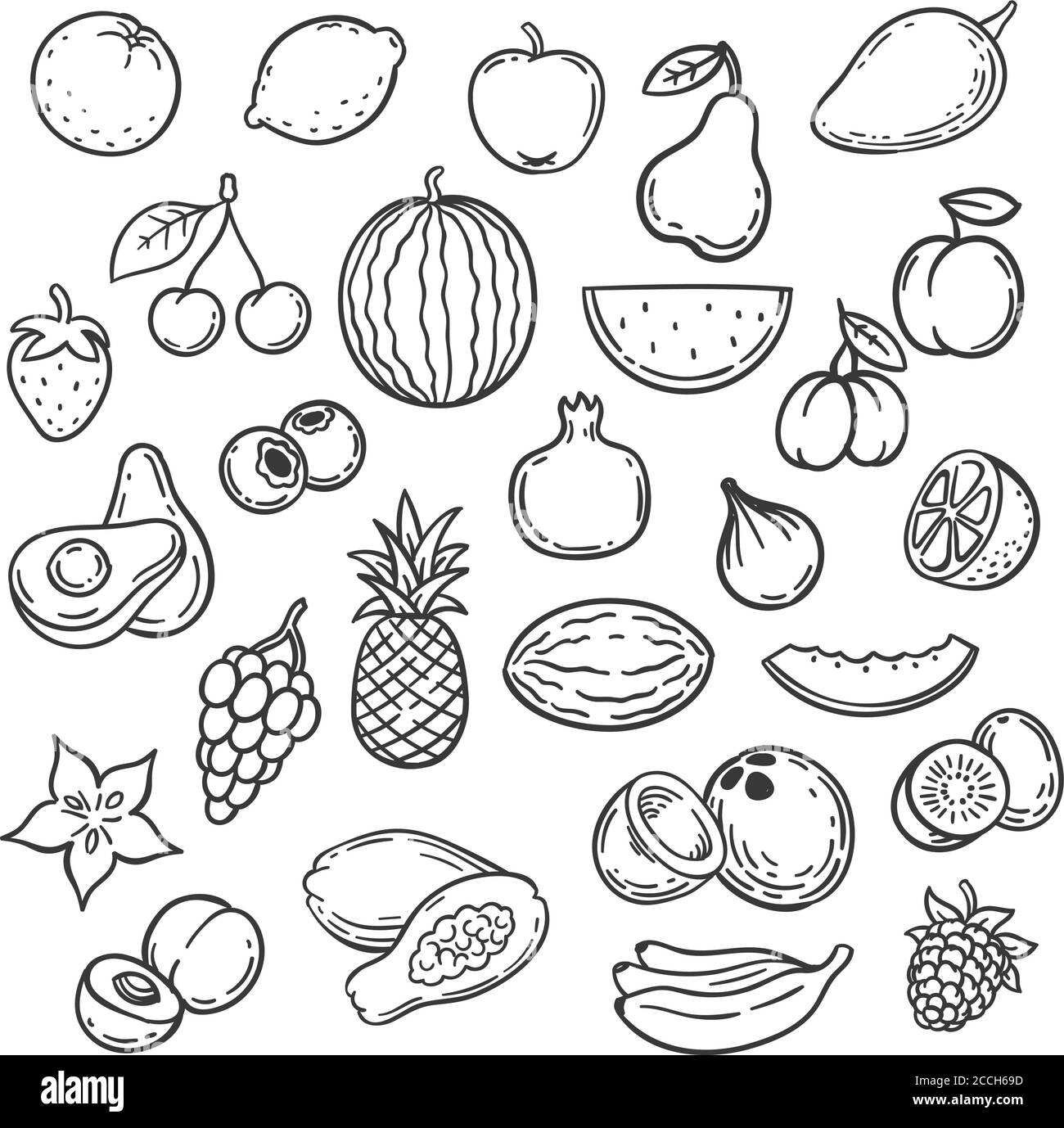 Doodle Fruits Hand Drawn Outline Berry Apricot Banana And Pear Cherry Apple Strawberry And Grape Stock Vector Image Art Alamy Doodle Fruits Hand Drawn Outline Berry Apricot Banana And Pear Cherry Apple Strawberry And Grape Stock Vector Image Art Alamy