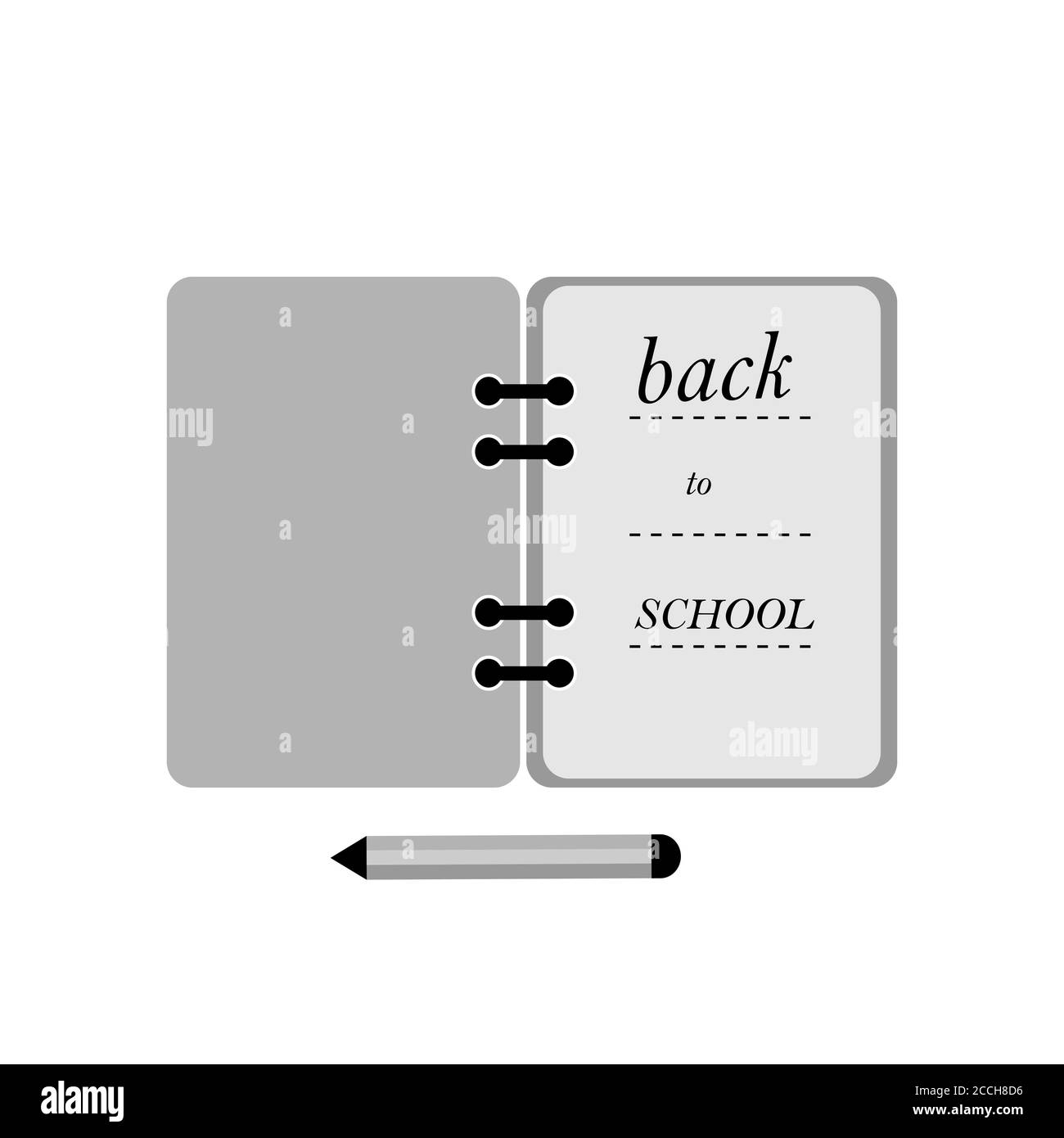 Back to school concept. Exercise Book With Pen Icon Stock Vector