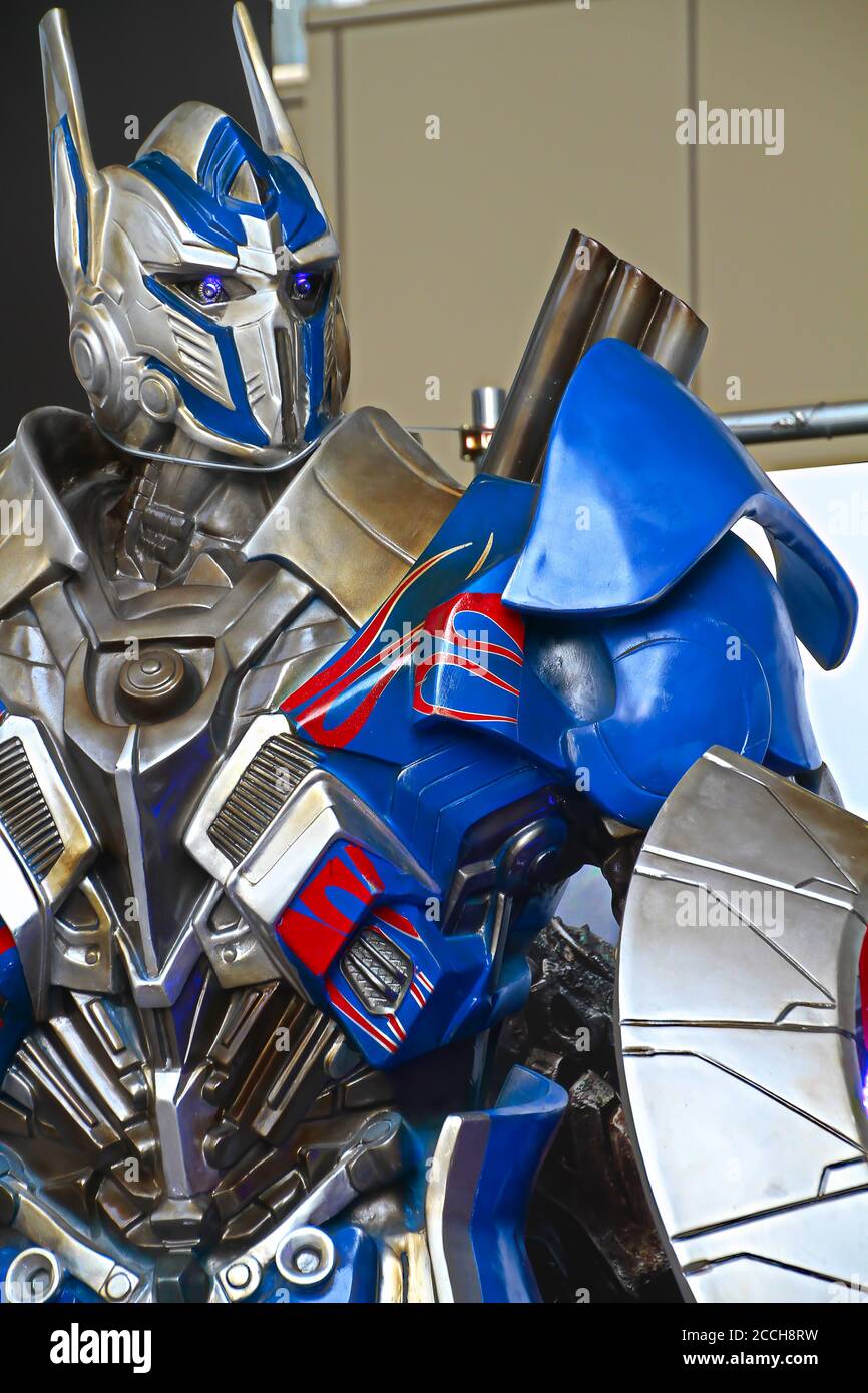 The Replica of Optimus Prime robot statue from Transformers Age of