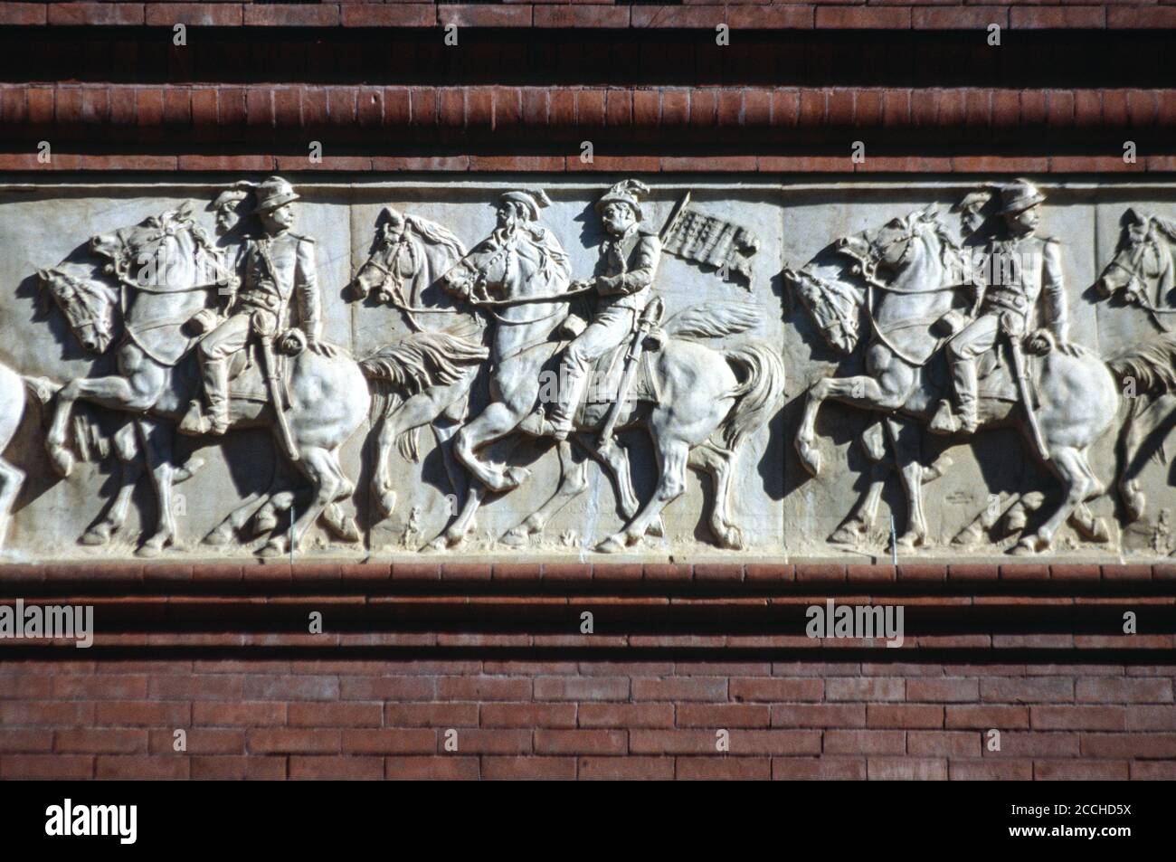 Washington, DC.  National Building Museum, Terra Cotta Frieze by Caspar Buberl  Dating from 1883. Photographed October 2004. Stock Photo