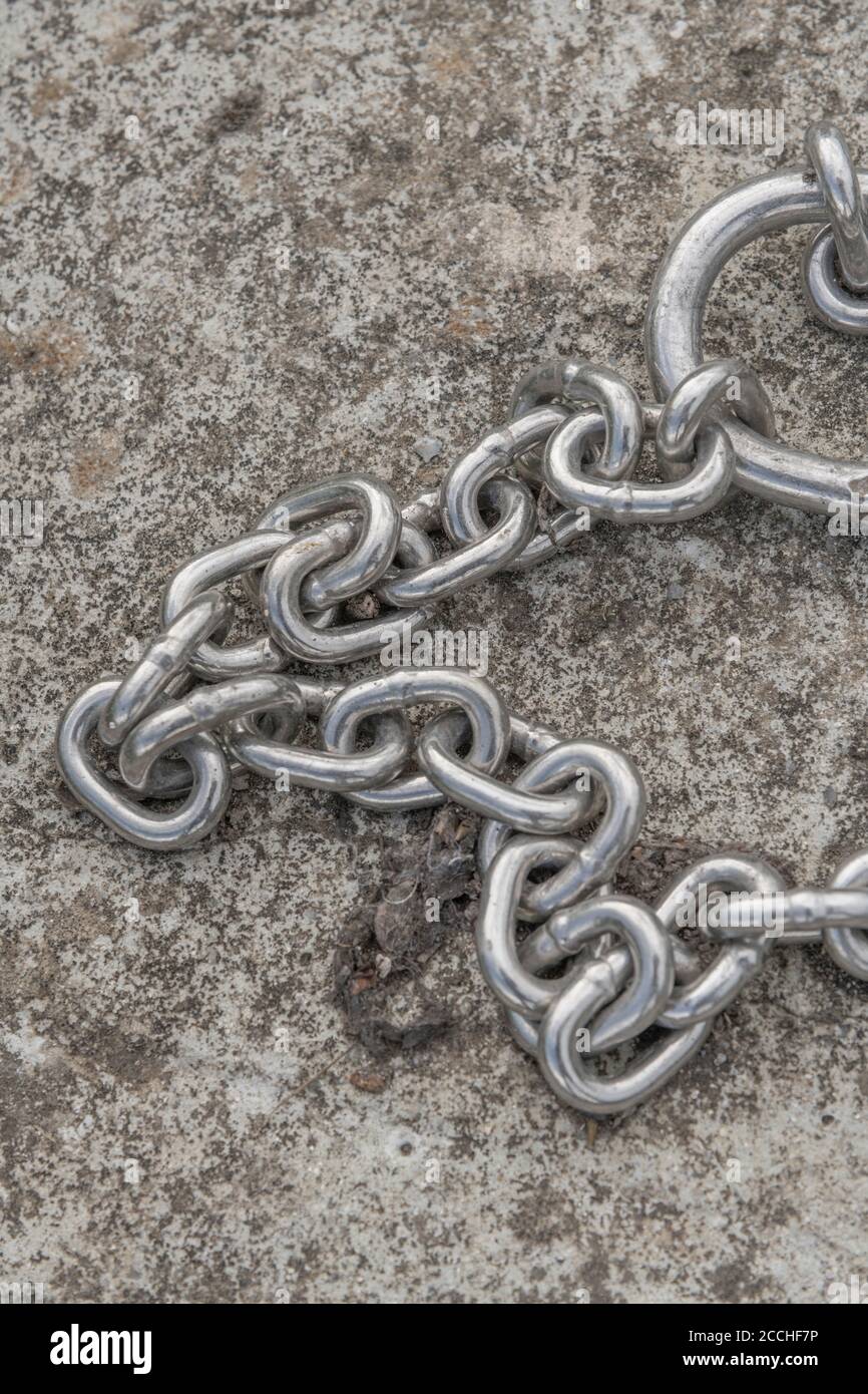 Industrial chain. Bright metal chain (?stainless steel) on