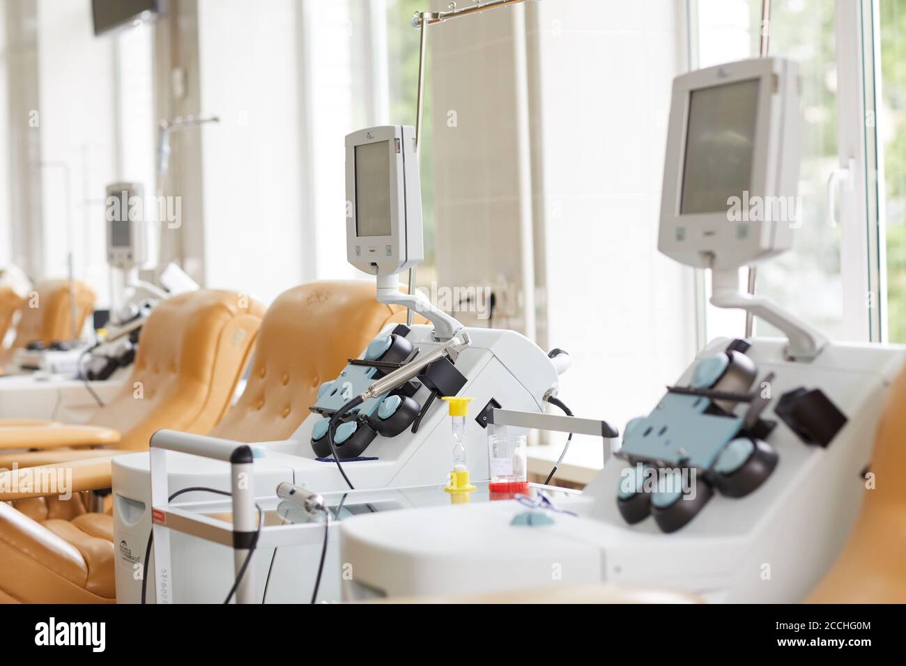 Image of laboratory with medical equipments for blood donation Stock