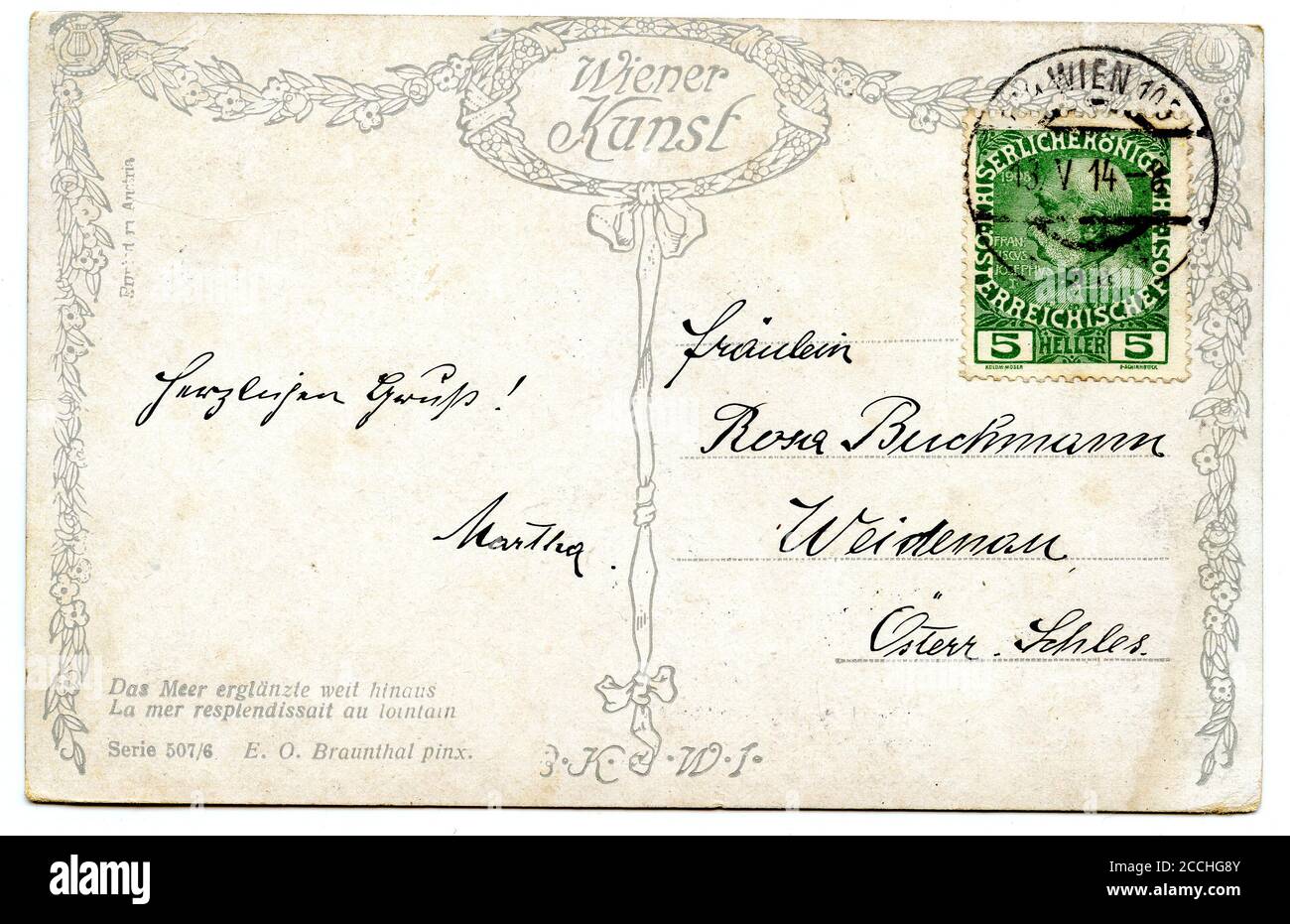 old used postcard isolated on the white background Stock Photo - Alamy