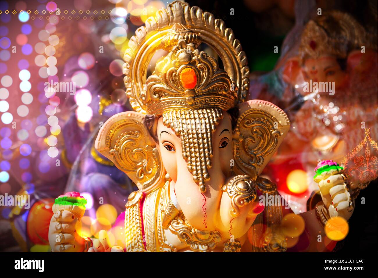 Lord Ganpati idol for Happy Ganesh Chaturthi festival of India Stock ...