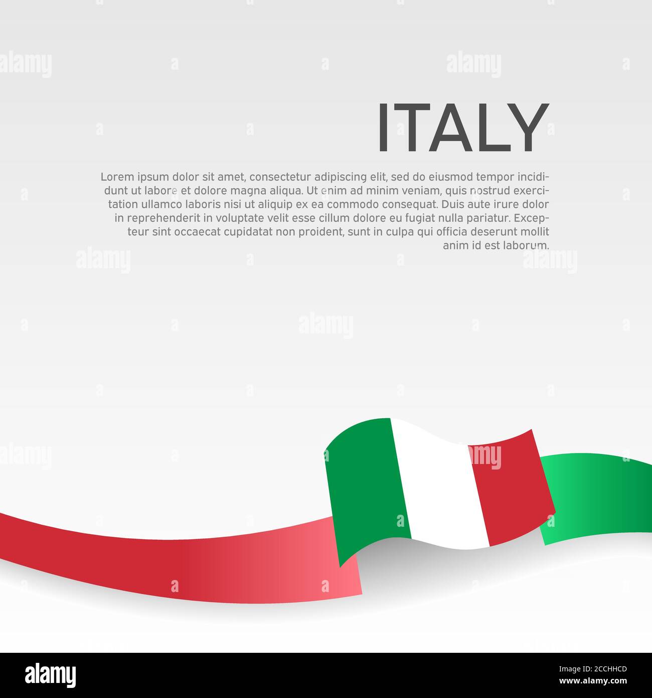 Italy flag background. Wavy ribbon color flag of italy on a white ...