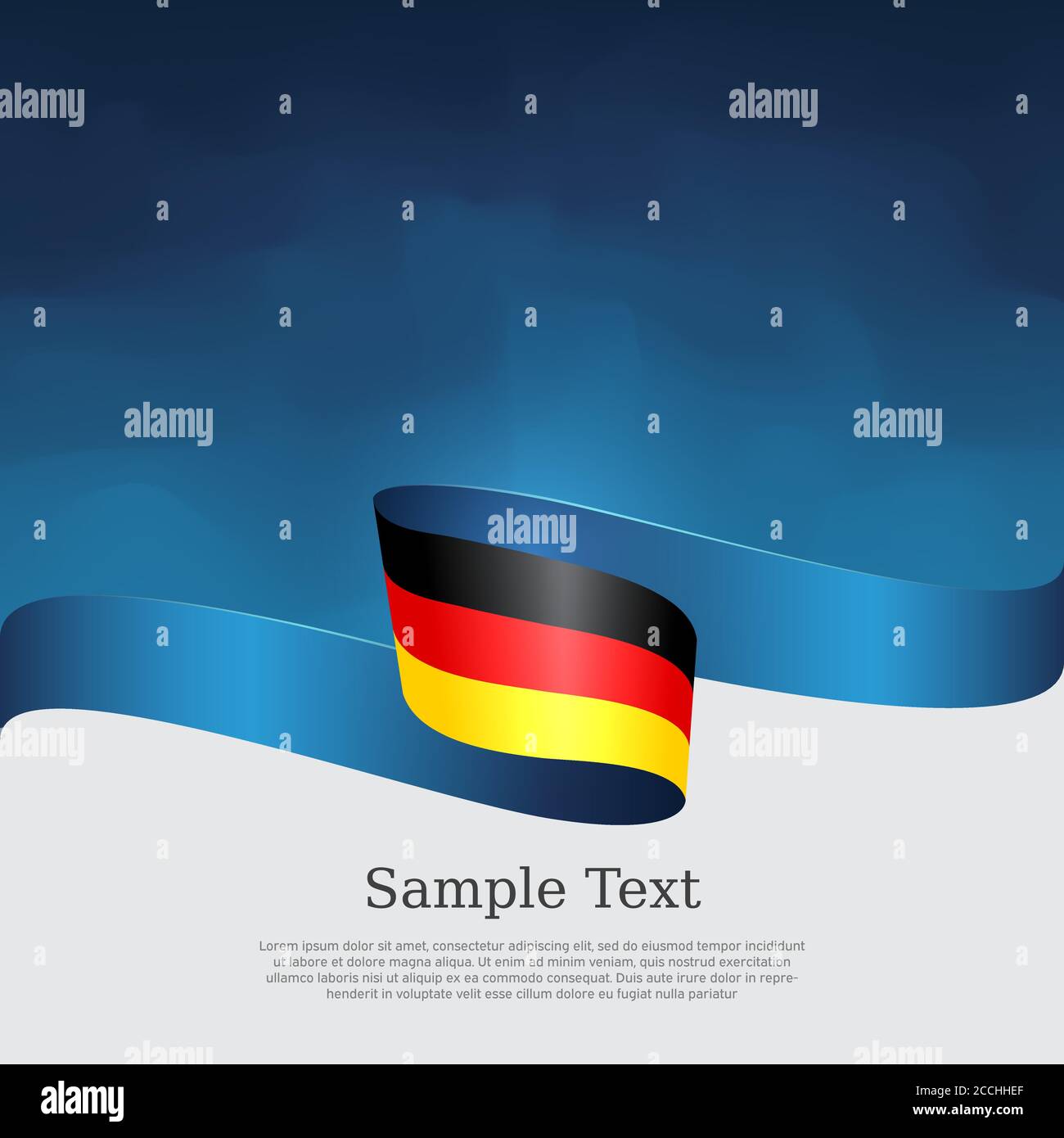 Germany flag background. Wavy ribbon in colors of germany flag on a