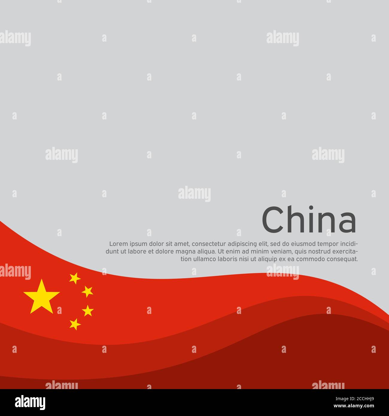 Abstract waving china flag. Creative background for patriotic holiday