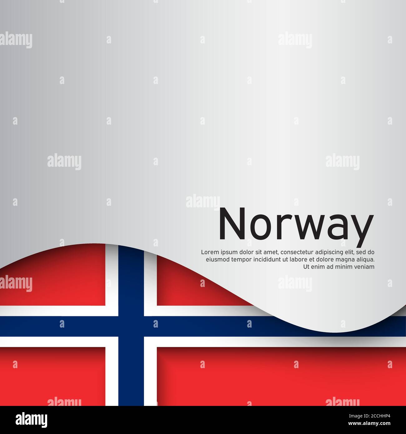 Norway flag on a white wavy background. National poster design of norway.  Business booklet. Paper cut style. State Norwegian patriotic banner, flyer  Stock Vector Image & Art - Alamy