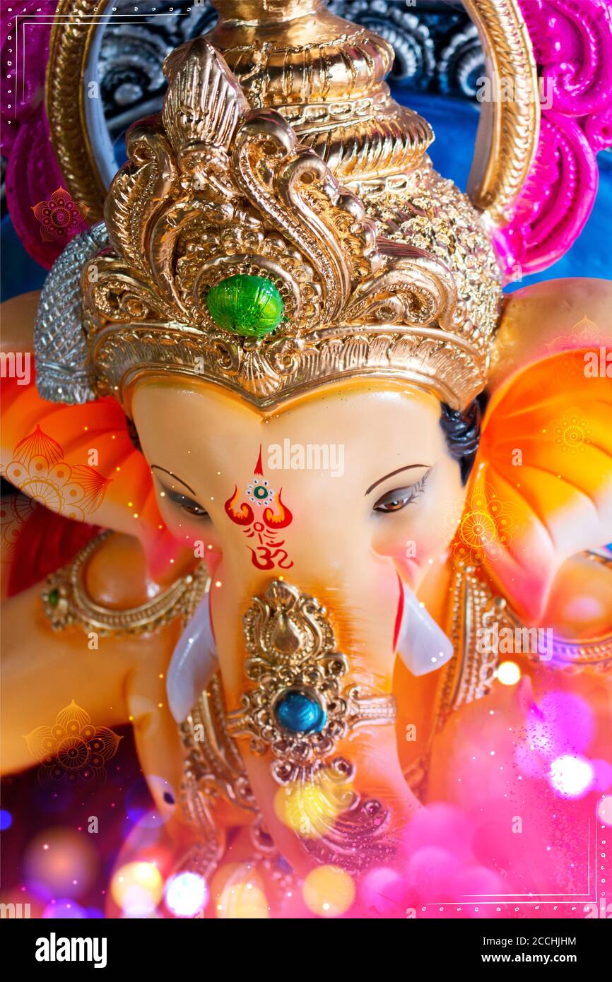 Lord Ganpati idol for Happy Ganesh Chaturthi festival of India Stock ...