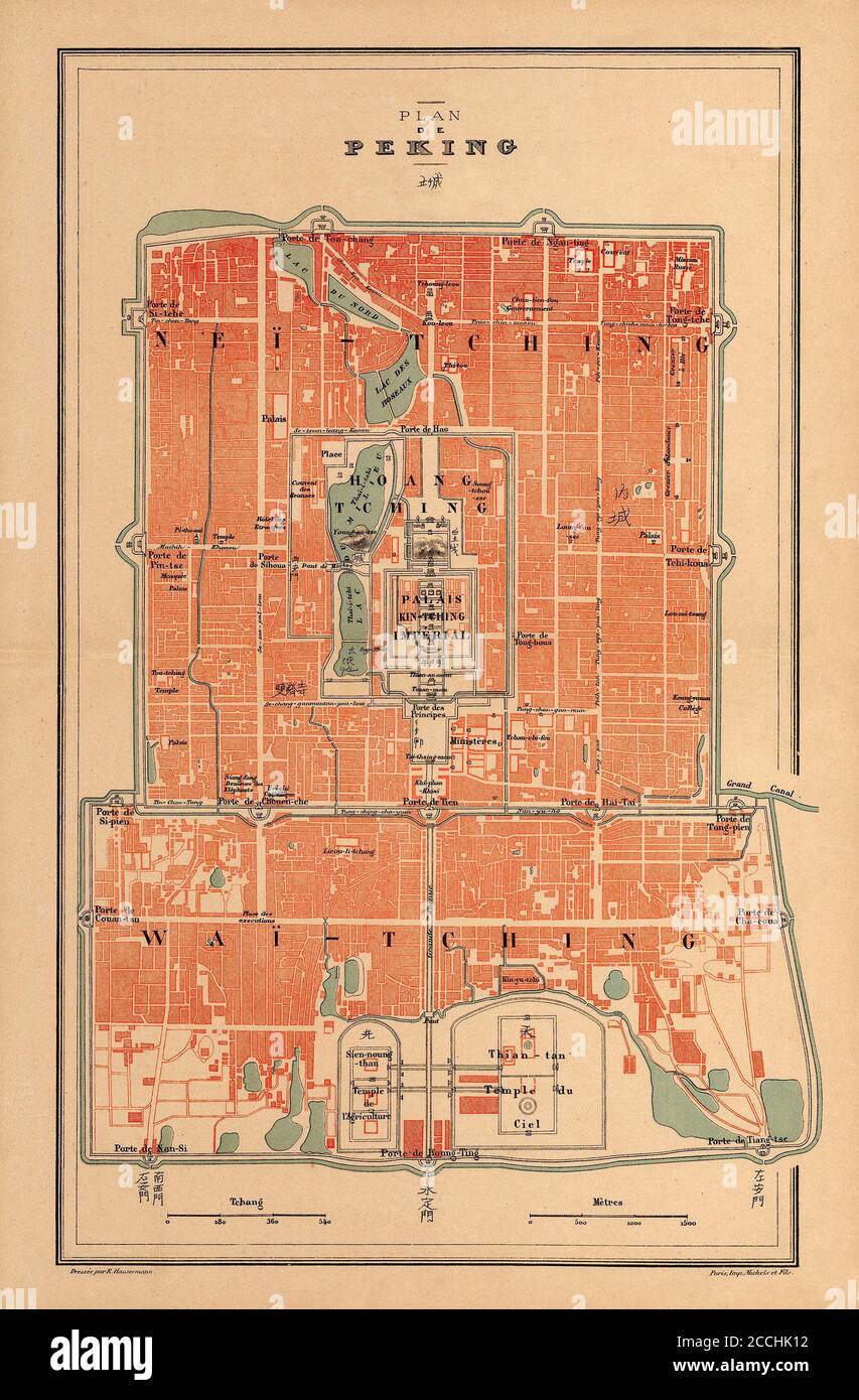 Map Of Peking 1896 Stock Photo