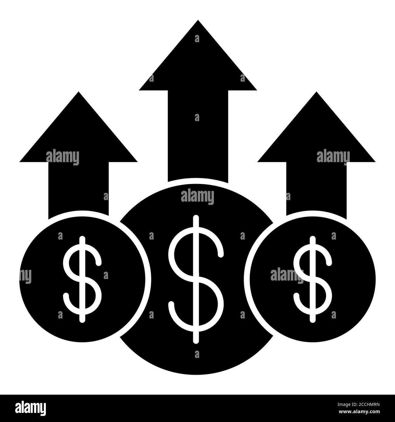 Money Growth Consulting Glyph Icon Stock Photo