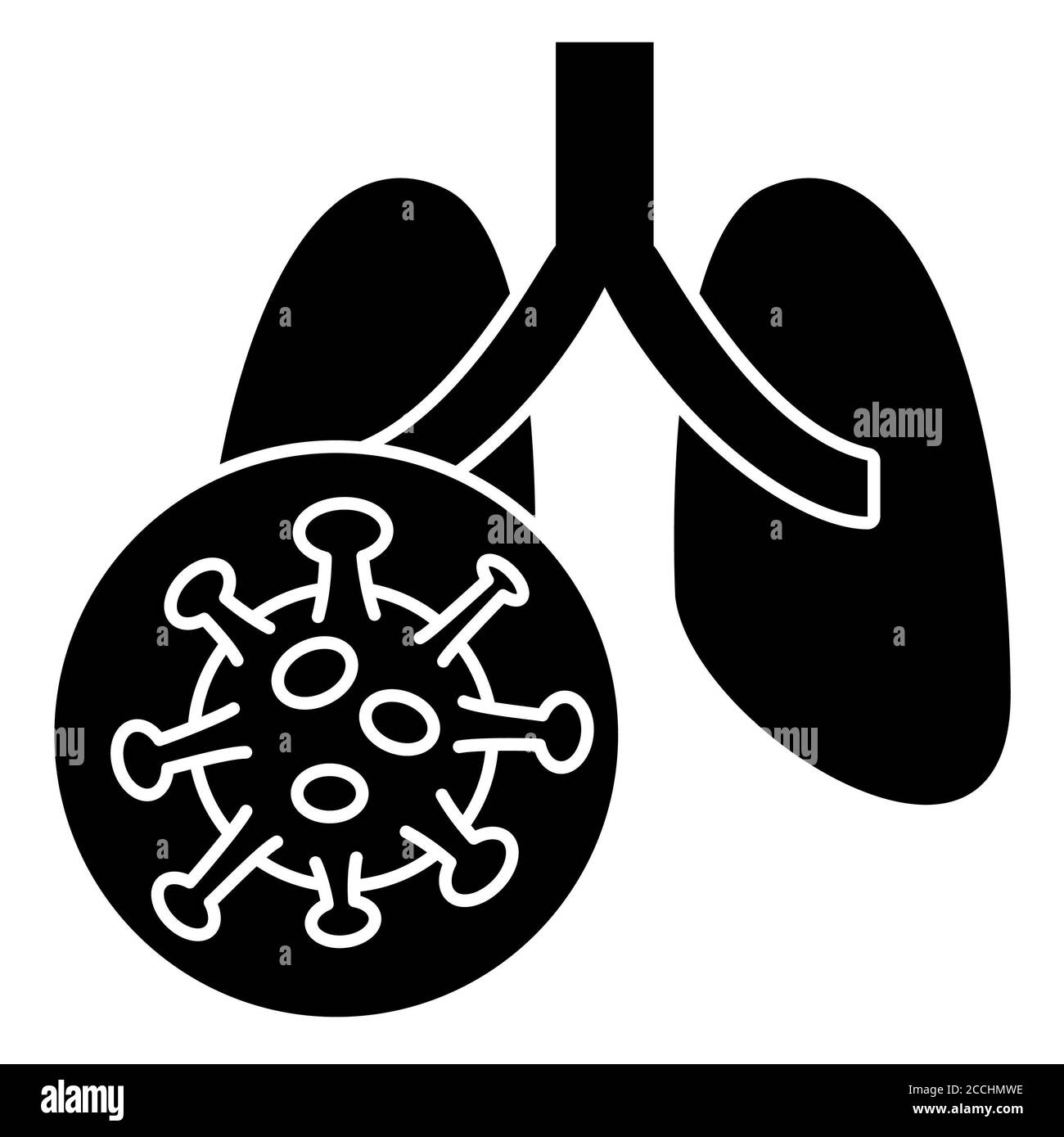 Lungs Corona Glyph Icon Stock Photo
