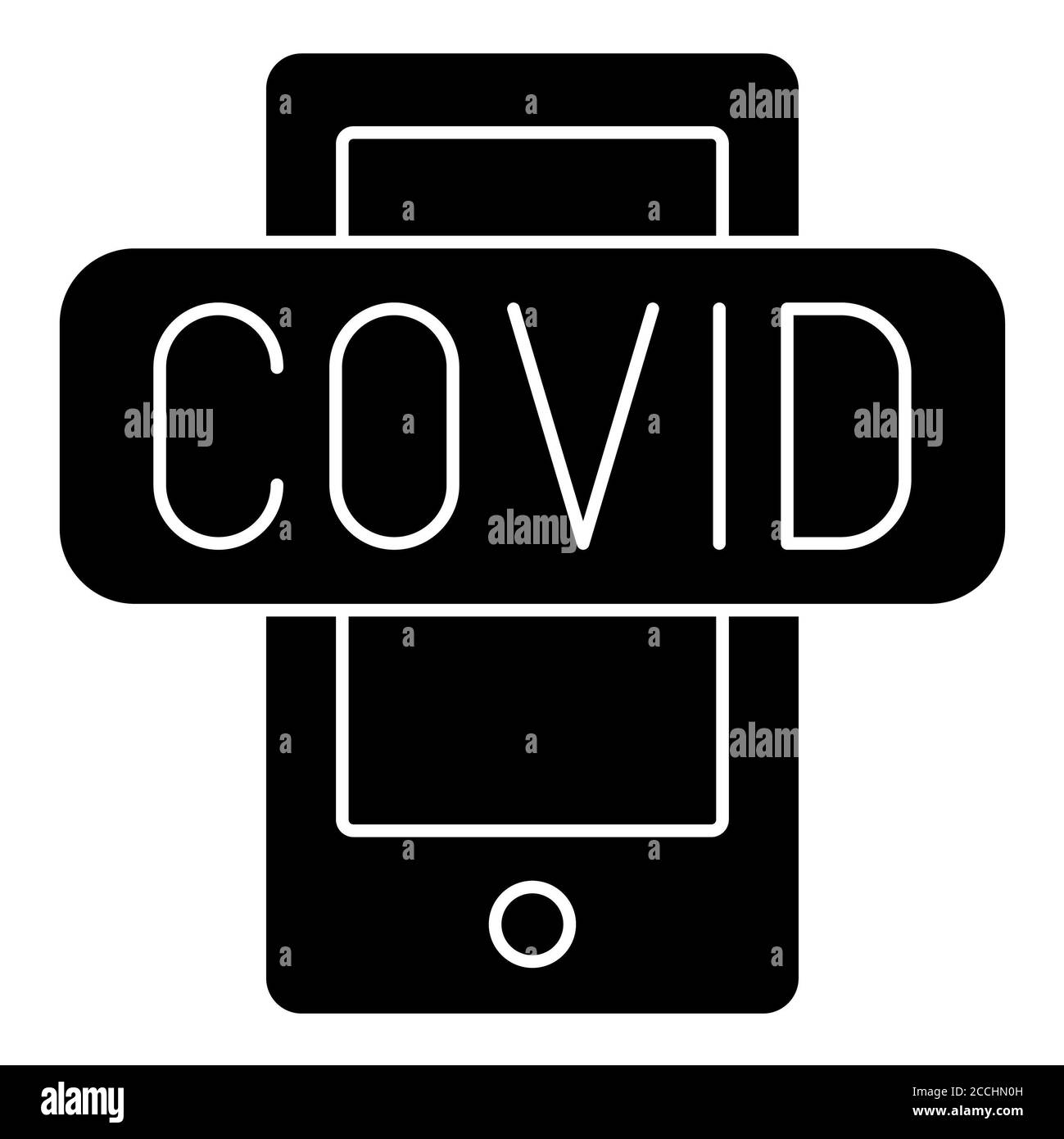 Corona App Glyph Icon Stock Photo