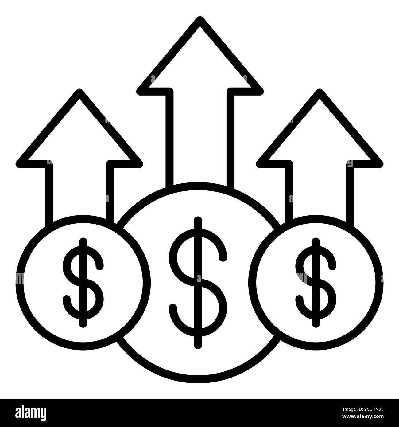 Money Growth Consulting Line Icon Stock Photo