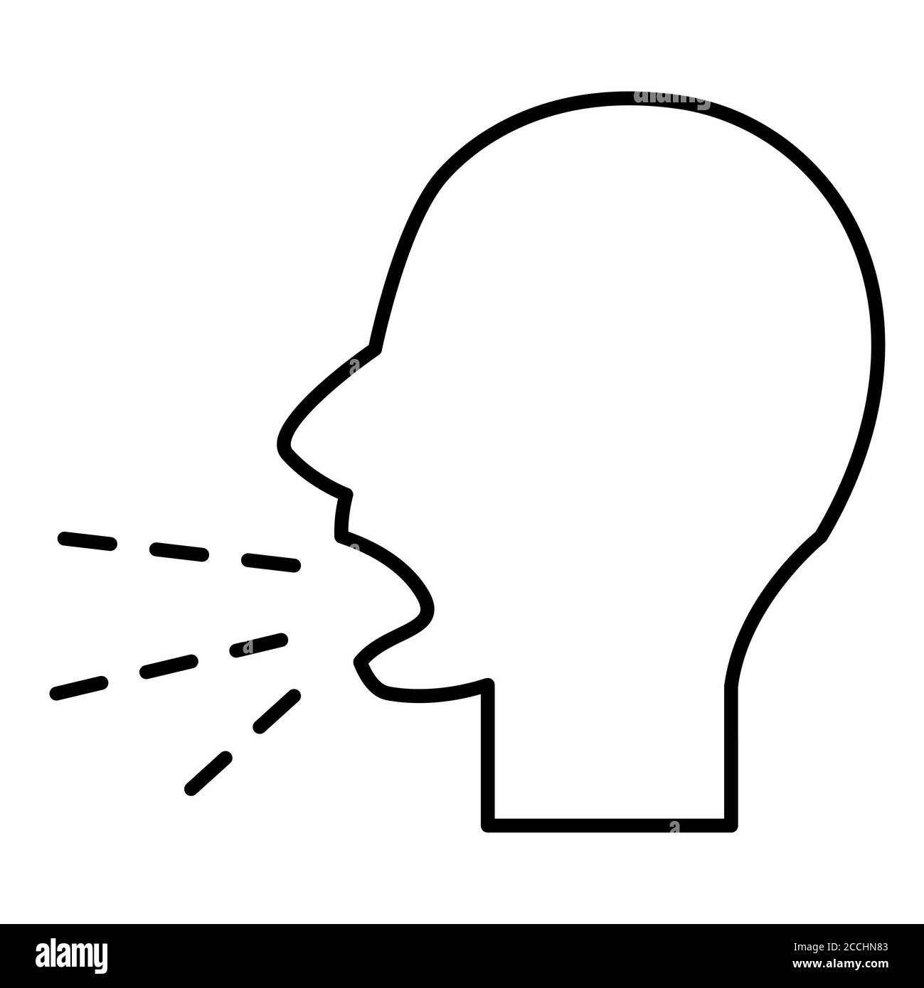 Cough Corona Line Icon Stock Photo Alamy