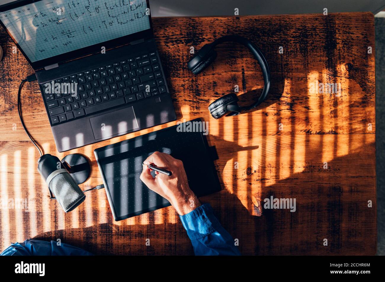 Professor is doing online lecture Stock Photo - Alamy