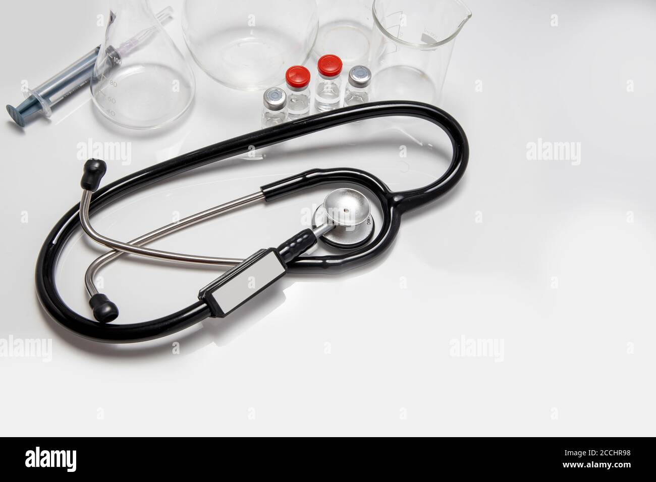 Medical Series - Stethoscope on a white background Stock Photo - Alamy