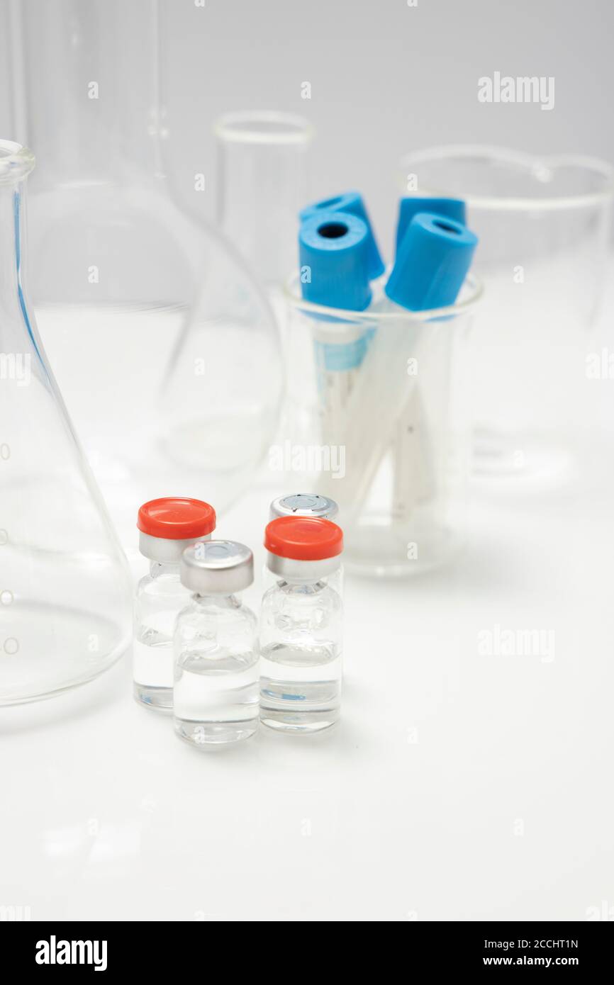 Medical Series, injection vial bottles stock photo, Pandemic series Stock Photo