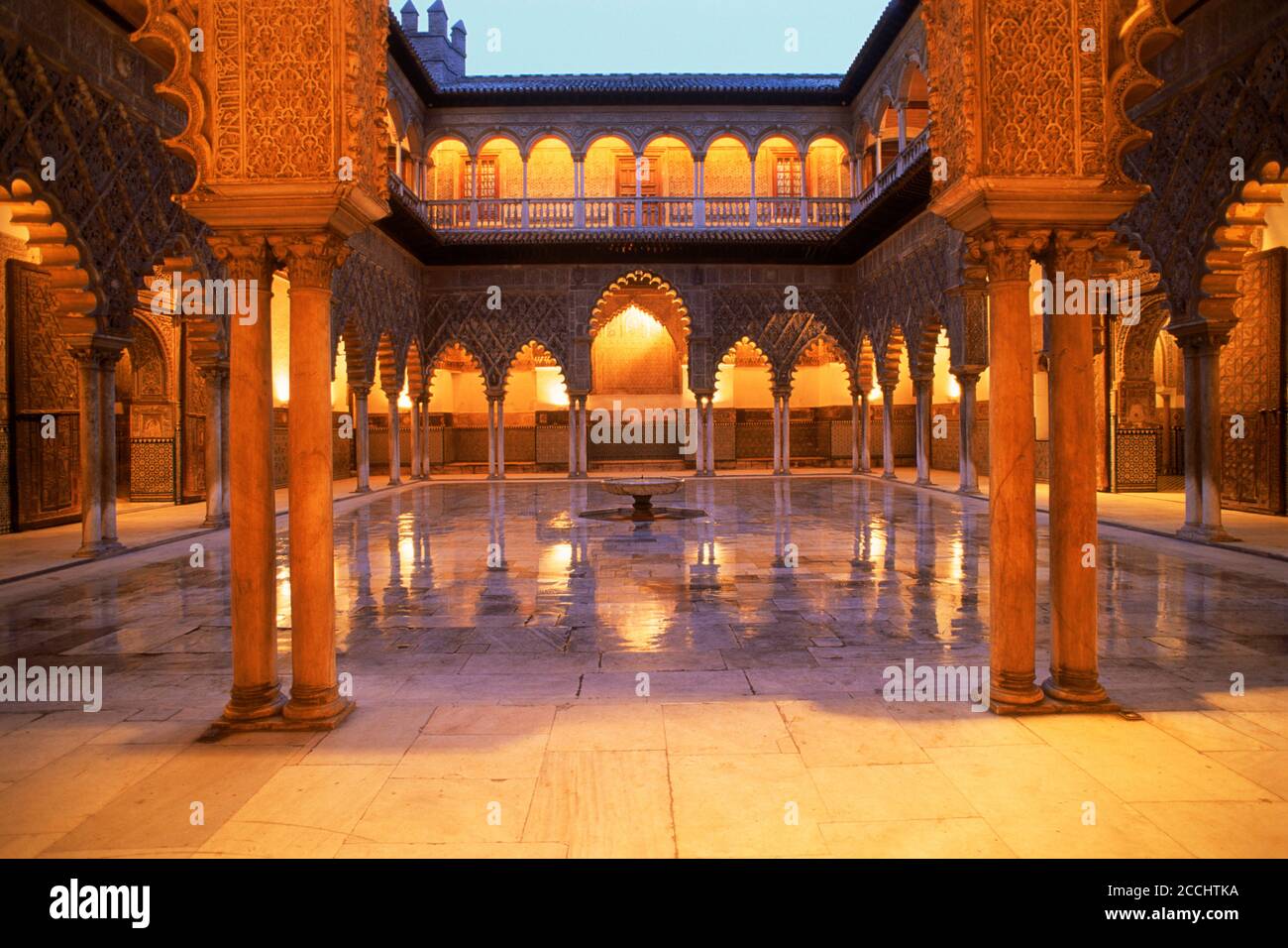 Almohad-Gothic style rooms and courtyards of Alcazar Palace in Seville, Spain Stock Photo