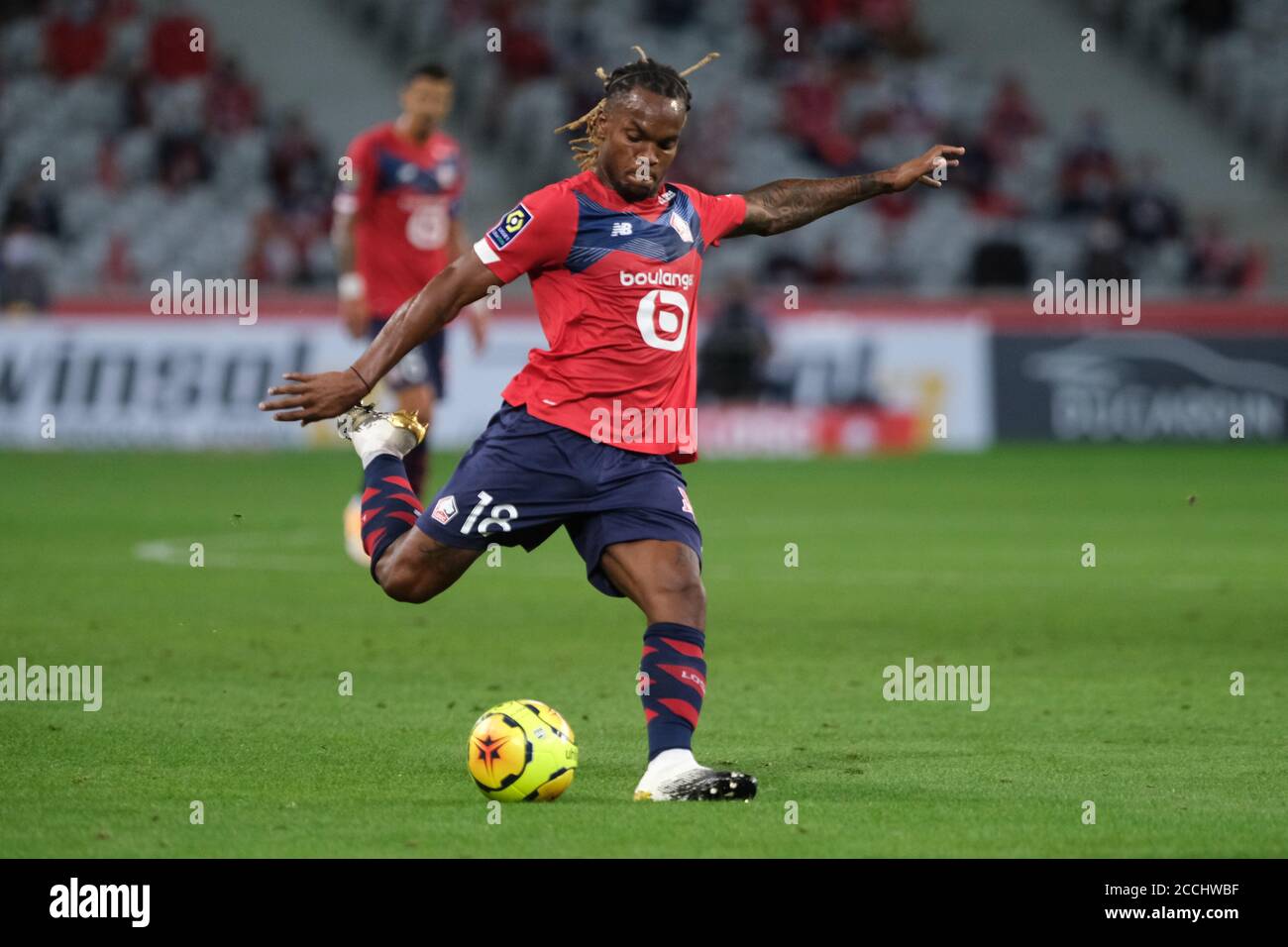 Villeneuve D Ascq France 22nd Aug 2020 Lille Midfield Renato Sanches In Action During The 2020 2021 French Championship Soccer League 1 Uber Eats Lille Against Rennes At Pierre Mauroy Stadium