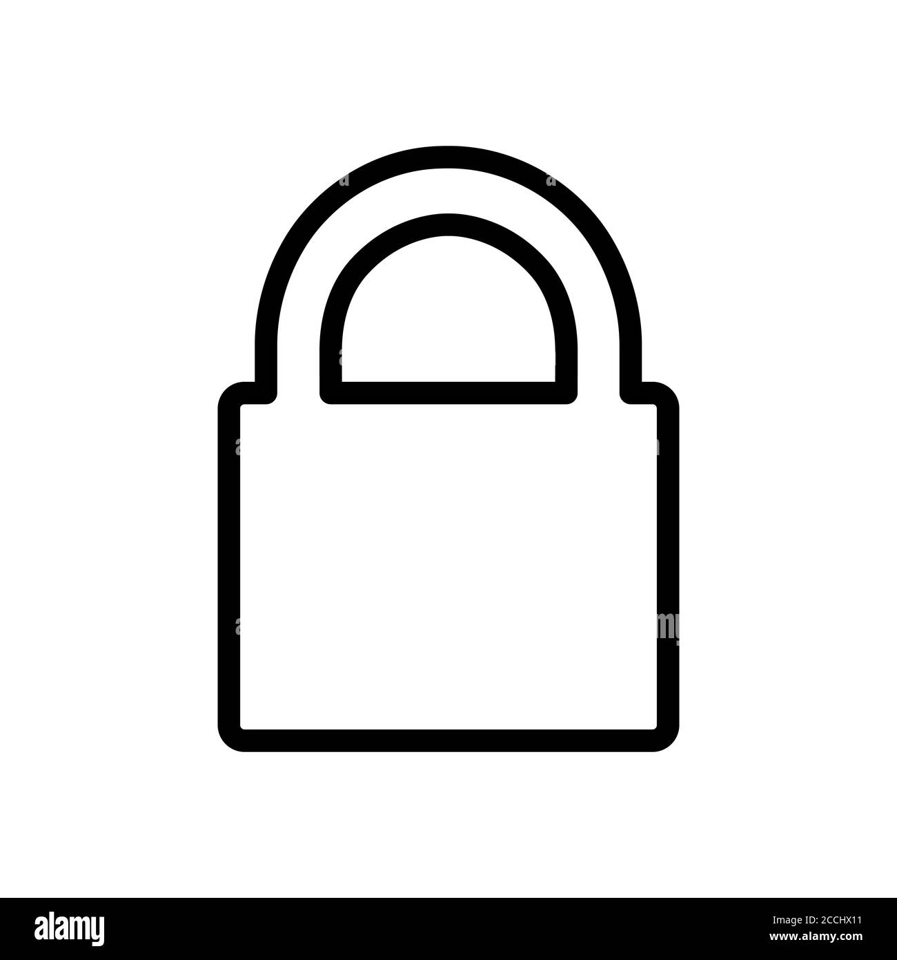 lock, padlock, security concept symbol line icon, Vector Illustration ...