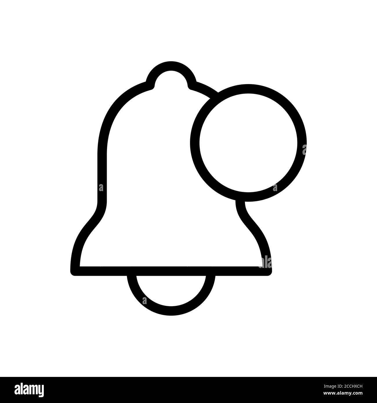 Bell ringing notification, Line Icon, Vector Illustration isolated On ...