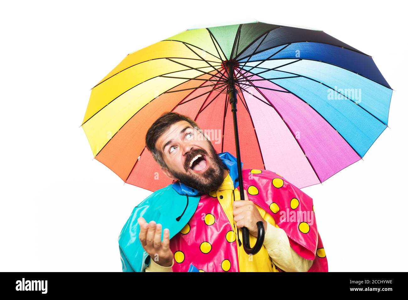 Man Holding Umbrella Isolated High Resolution Stock Photography and