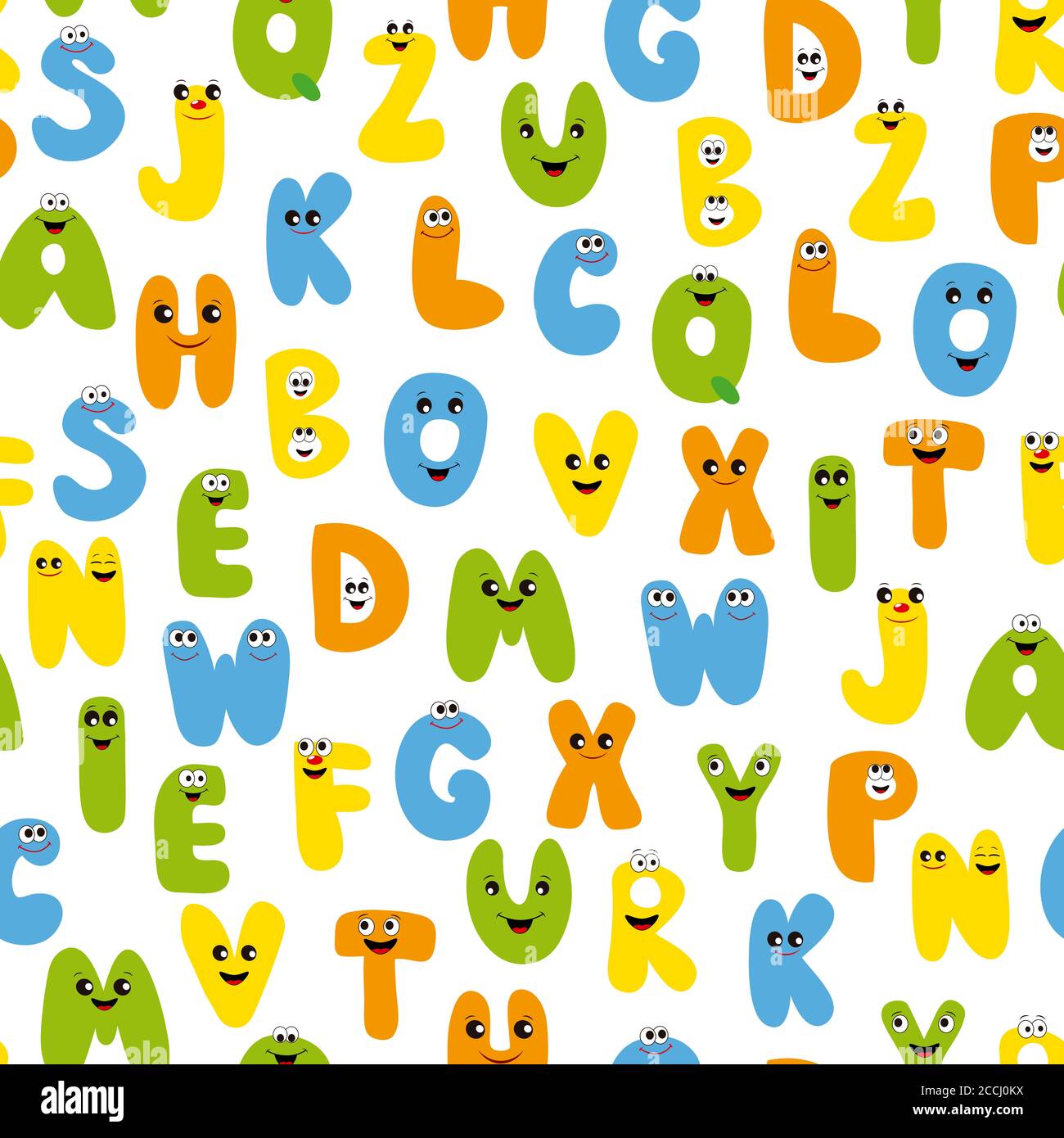 Alphabet seamless pattern. Colorful letters background Stock Photo - Alamy