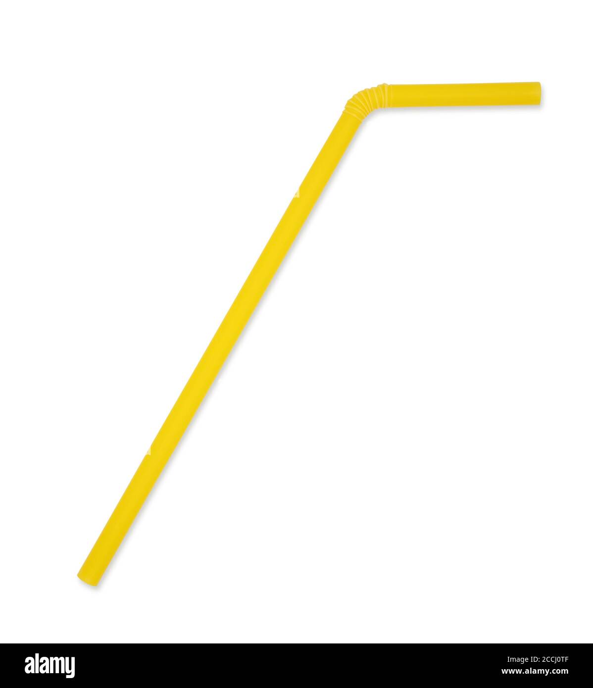 Yellow drinking straw isolated on white background Stock Photo