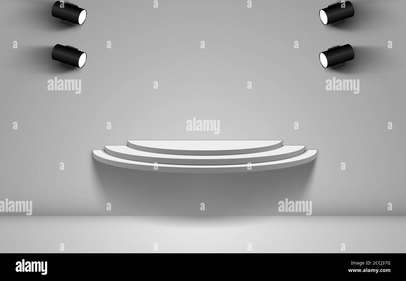 white podium and spotlight in the studio room Stock Vector Image & Art ...