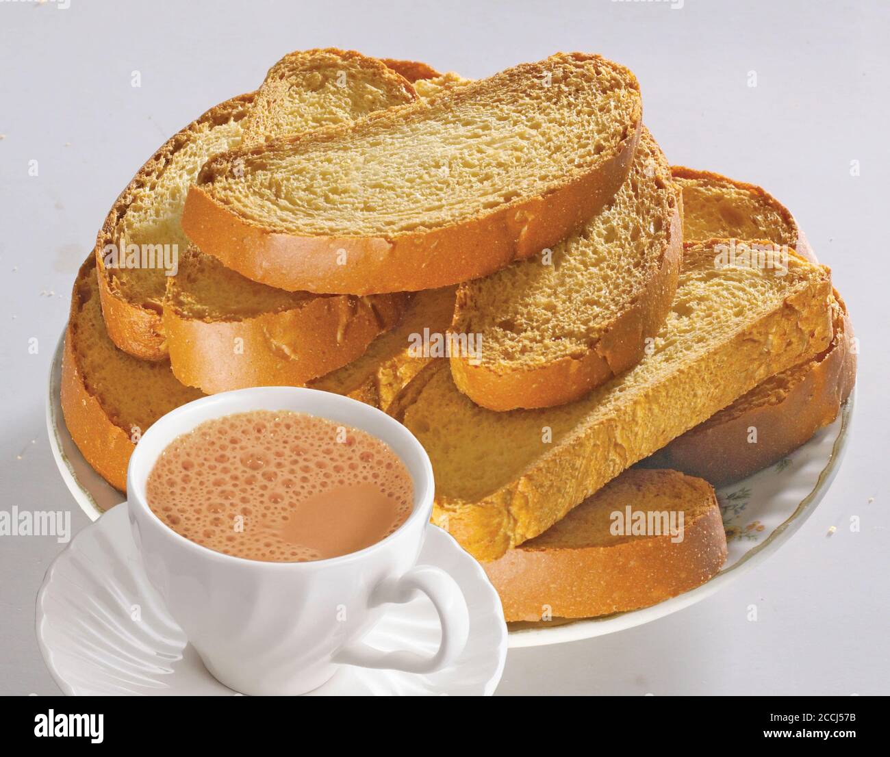 Crunchy Rusk or Toast for healthy life, Traditional biscuit tray with