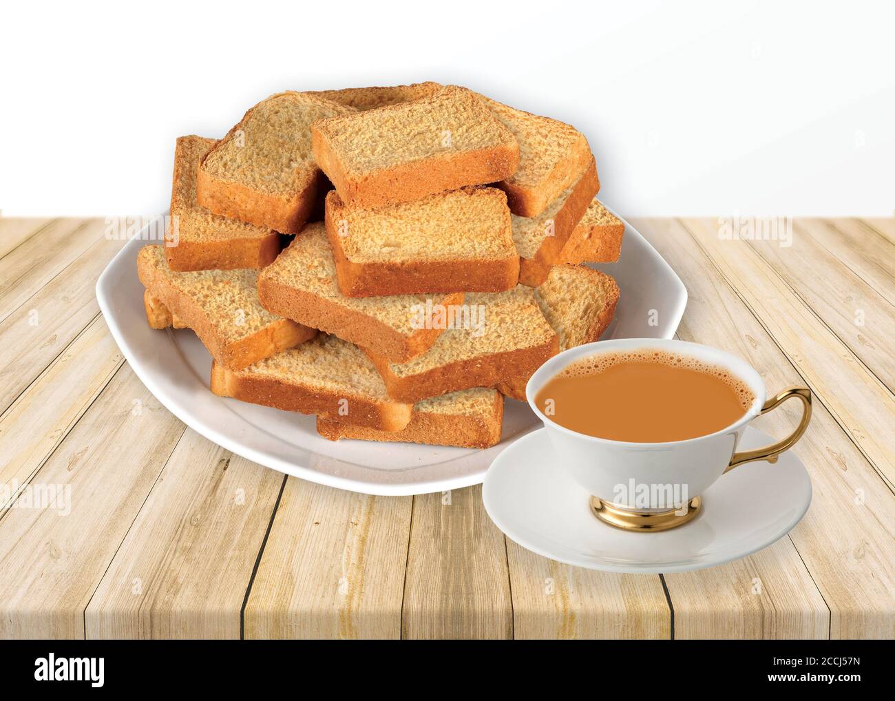 Crunchy Rusk or Toast for healthy life, Traditional biscuit tray with