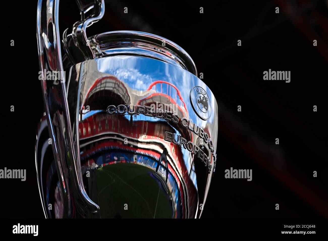 Lisbon, Portugal. 22nd Aug, 2020. The Champions League trophy is